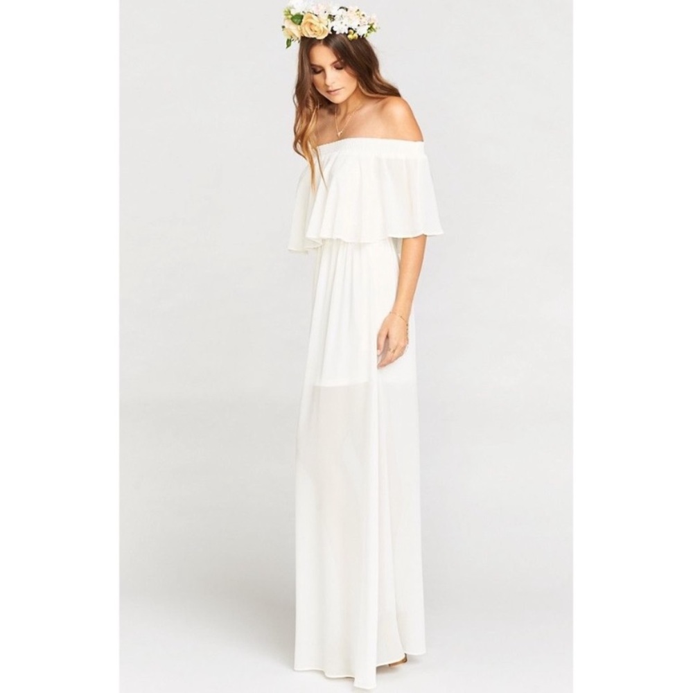 Show me your mumu hacienda ivory ruffle maxi